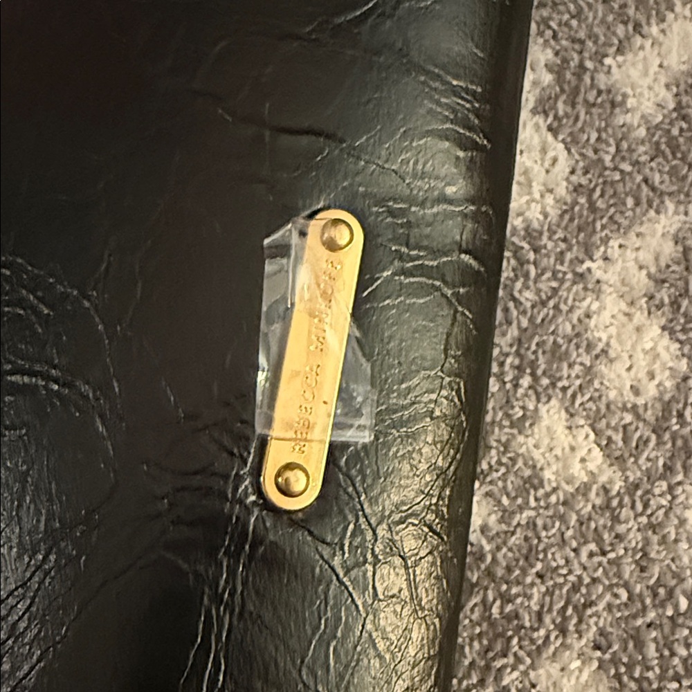 Rebecca Minkoff Black Leather Clutch with Gold Chain Accent & Dust Bag - Picture 4 of 5